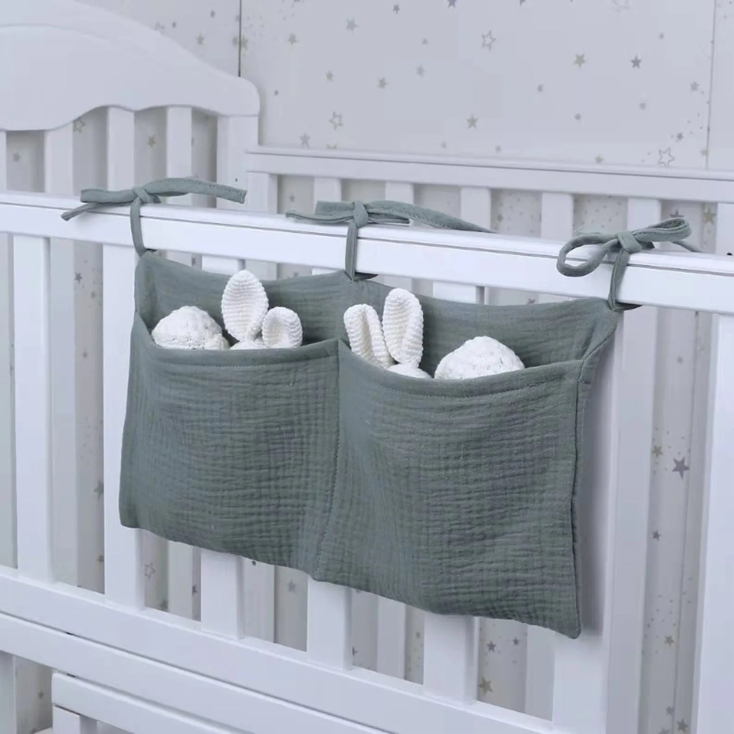 +More Colors - Cotton Portable Baby Crib Storage Bag Nappy Organizer Multifunctional