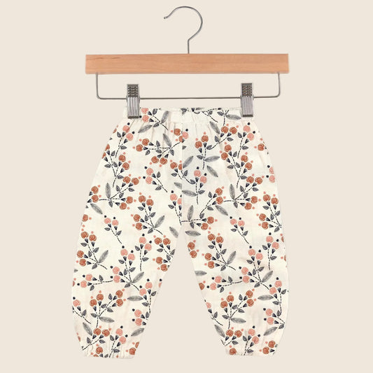 Dahlia Floral Bamboo Newcastle Mini Pants - Bamboo Baby Clothes