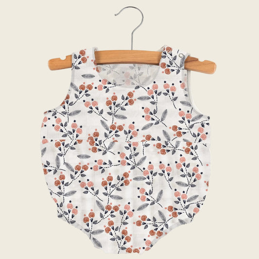 Dahlia Floral Bamboo Newcastle Mini Bubble - Bamboo Baby Clothes