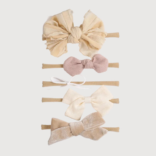 +More Colors - 5Pc Soft Nylon Elastic Baby Girl Headband