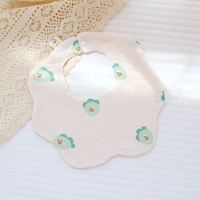 Cotton Gauze Baby Bibs Solid Color