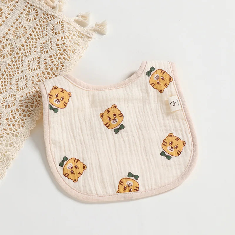 Cotton Gauze Baby Bibs Solid Color