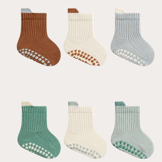 +More Colors - Cotton Spandex Floor Socks Baby Toddler Comfortable (Set)