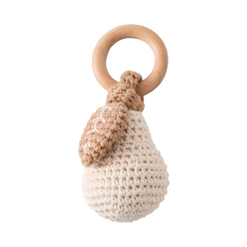 +More Colors - 1pc Baby Crochet Wood Rattle Toy