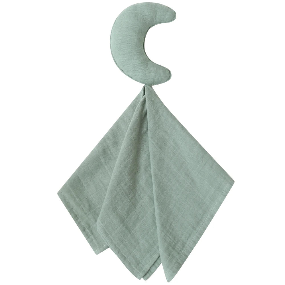 New Born Soothe Appease Towel 100% Organic Cotton Moon Star Baby Blanket Comforter Lovely Muslin Security Blanket