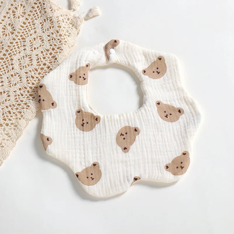 Cotton Gauze Baby Bibs Solid Color