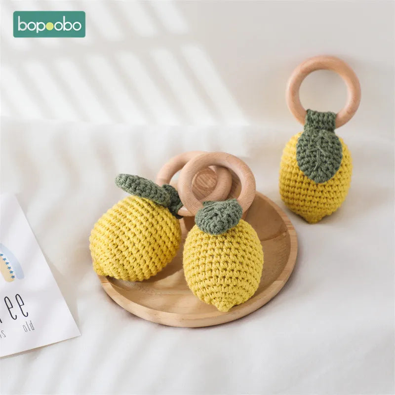+More Colors - 1pc Baby Crochet Wood Rattle Toy