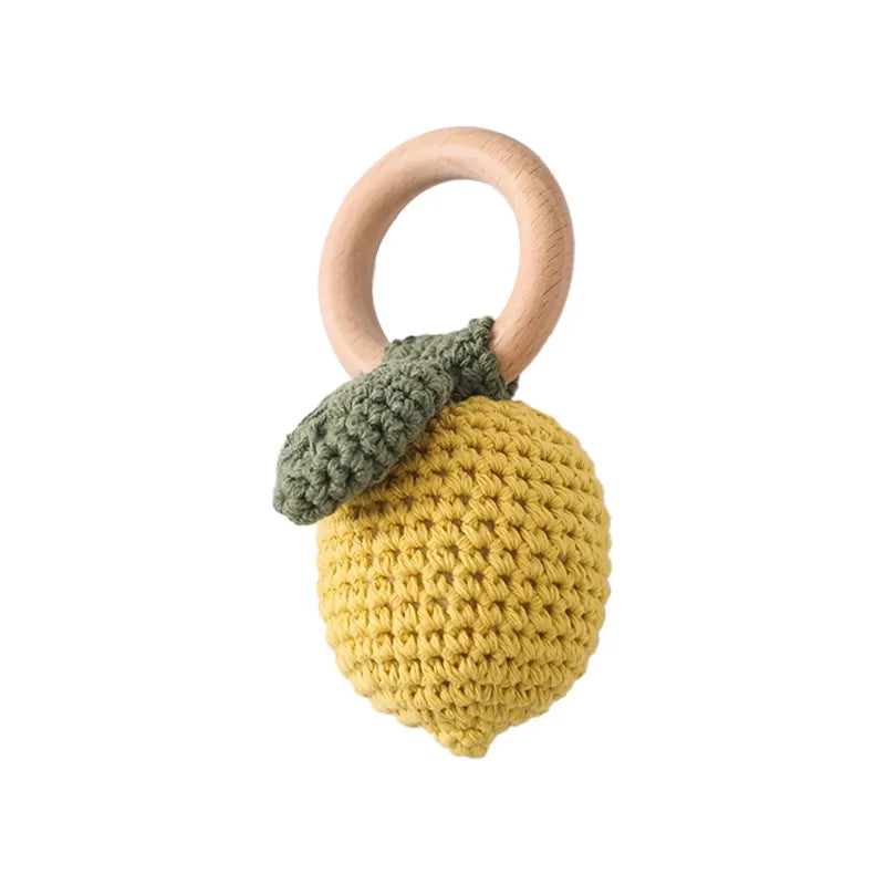 +More Colors - 1pc Baby Crochet Wood Rattle Toy
