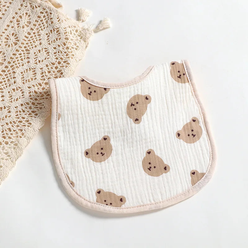 Cotton Gauze Baby Bibs Solid Color