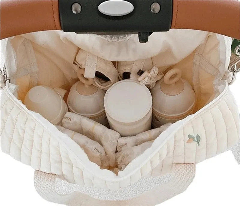 Baby Care Diaper Bag Mommy Shoulder Bag Embroidery Quilted